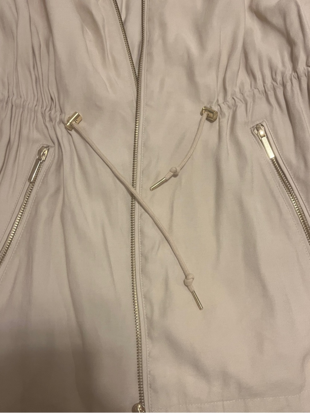 Zara Light Beige Zip-Front Drawstring Utility Jacket - Picture 8 of 14